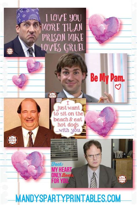 Free Printable “the Office” Valentine Cards Mandy S Party Printables