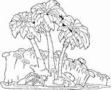 Palm Tree Coloring Island Drawing Trees Getdrawings sketch template