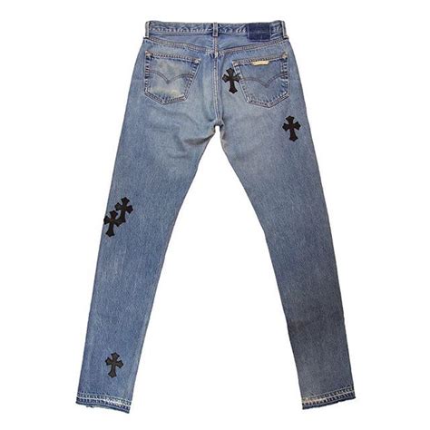 chrome hearts  levis leather applique jeans thoughts  chrome hearts clothing link