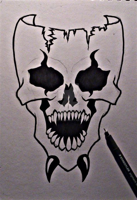 creepy skull sketch  paintingvalleycom explore collection