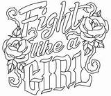 Fight Girl Coloring Pages Color Visit sketch template