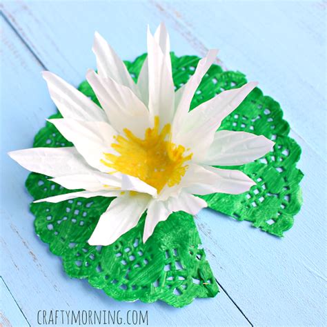 lily pad craft   cupcake liner doily crafty morning
