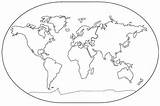 Continentes Mapamundi Mundi Oceanos Mudo Desde sketch template