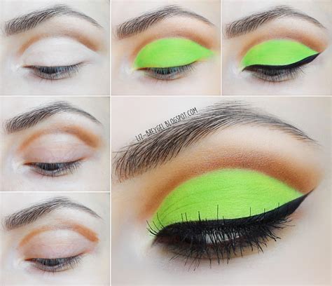 neon green eye makeup step  step tutorial