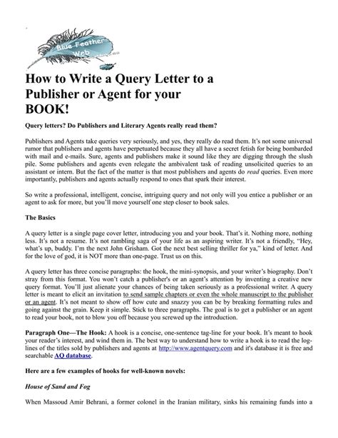 sample literary agent query letter