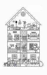 Coloring House Interior Print Sheets sketch template