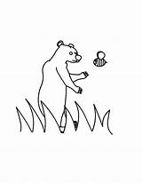 Bear Honey Bee Coloring Pages Meet Pooh sketch template