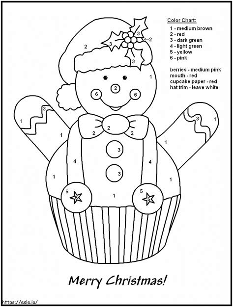 merry christmas color  number coloring page