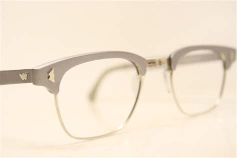 nos gray browline vintage eyeglasses 1960s men retro glasses frames
