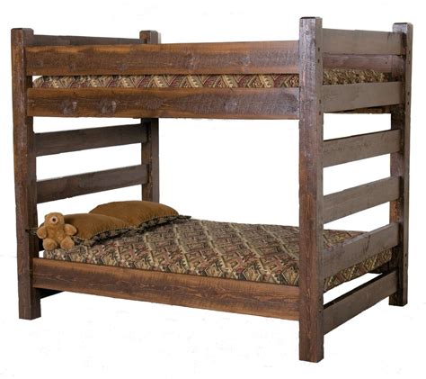 Lodge Xl Twin Over Xl Twin Barnwood Bunk Bed For Adults
