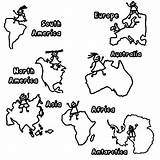 Continents Coloring Map Pages Kids Printable Cut Seven Color Sheet Drawing Colouring Worksheet Europe Outs Getdrawings Children Getcolorings Print Pdf sketch template