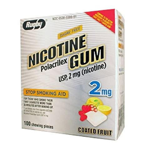 pack nicotine gum  mg coated fruit flavor sugar  stop smoking