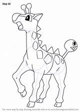 Pokemon Girafarig Step Draw Drawing Tutorials Drawingtutorials101 sketch template