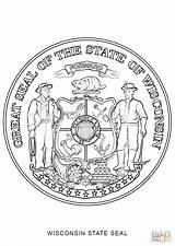 Wisconsin Seal State Coloring Pages Printable Symbols Supercoloring Crafts Choose Board Categories sketch template