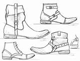 Coloring Shoes Men Shoe Boots Pages Sketch Man Ekaterina Dress sketch template