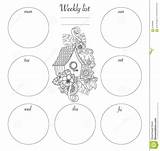 Sketchbook Coloring Weekly List Mockup Notepad Diary Vector Preview sketch template