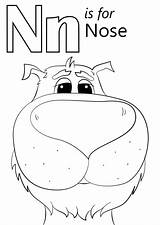 Nose Coloring Letter Pages Printable Nest Supercoloring Preschool Colouring Sheet Alphabet Template Super Worksheets Kids Sheets sketch template