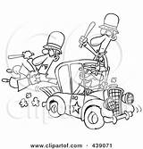 Car Cartoon Police Thief Stealing Outline Clipart Illustration Toonaday Royalty Rf Clip Poster Siren Cone Print Roof Clipartof sketch template