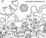Coloring Village Pages Smurfs Kids Smurf Drawing House Color Printable Fun Sheets Getcolorings Print Teenagers Mushroom Getdrawings sketch template