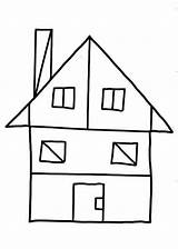 House Shapes Coloring Netart sketch template