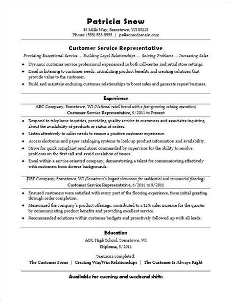customer service representative resume sample customer service resume