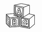 Abc Cubes Coloring Coloringcrew Educational sketch template