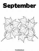 September Coloring Pages Print Printable Maple Leaves Color Getdrawings Getcolorings Coloringtop sketch template