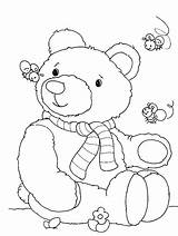 Bear Teddy Coloring Pages Picnic Printable Bears Kids Color Print Bees Surrounded Getcolorings Library Clip sketch template