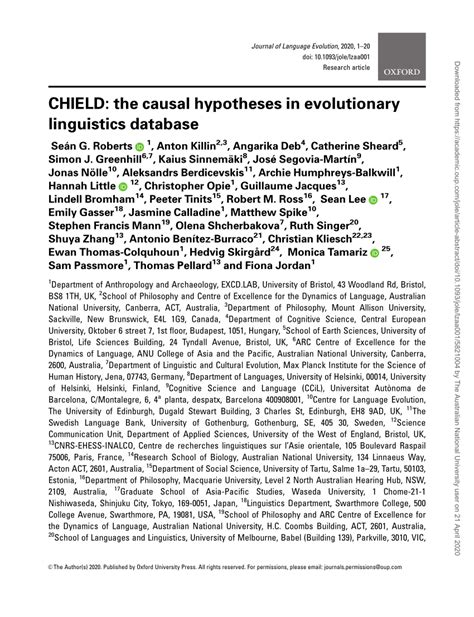 chield  causal hypotheses  evolutionary linguistics