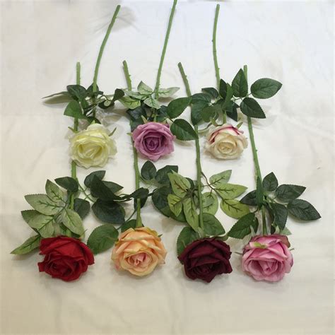 china wholesale long single stem artificial silk rose flower buy rose