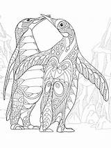 Pages Coloring Penguin Zentangle Adults Printable Adult Bright Teens Colors Favorite Choose Color sketch template