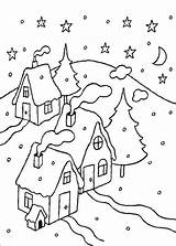 Craciun Peisaj Colorat Planse Natal Desene Iarna Peisaje Copii Pentru Zapada sketch template