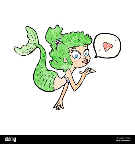 cartoon mermaid soplando beso imagen vector de stock alamy