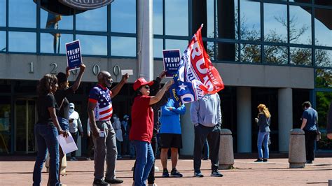 trump supporters disrupt early voting  virginia   york times