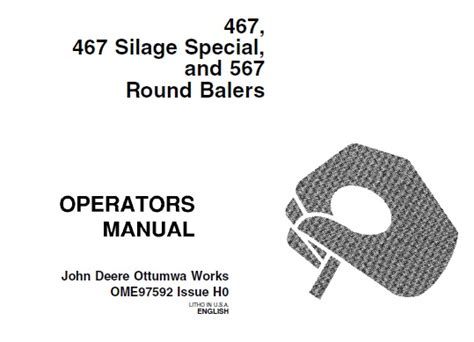 john deere  silage special    balers operators manual service repair manual