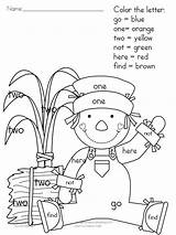 Coloring Sight Pages Color Word Words Letter Grade Printable Hidden Fall Kids Arts Girl Print Kindergarten Language Yellow Sheet First sketch template
