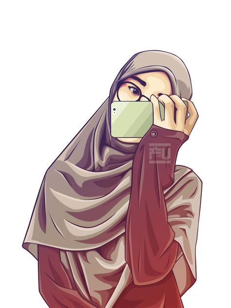 hijab vector ahmadfu22 hijab vector seni islamis muslim dan kartun