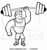 Man Fitness Coloring Clipart Pages Barbell Cartoon Strong Holding Hand Vector Weightlifting Color Cory Thoman Outlined Kids Royalty 2021 Getdrawings sketch template