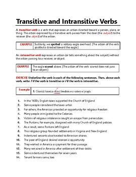 transitive  intransitive verbs action linking grammar
