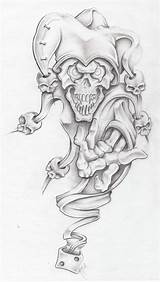 Joker Jester Clown Skulls Markfellows Chicano Tat Forearm Roses Paintingvalley Skeleton Lowrider Tattoodaze sketch template