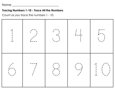 printable number tracing worksheets