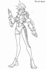 Overwatch Oxton Tracer sketch template