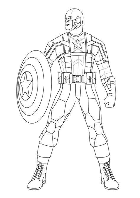 bold captain america coloring page  printable