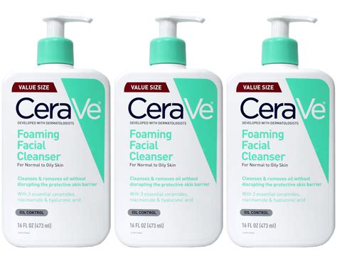 cerave foaming facial cleanser  normal  oily skin  hyaluronic acid  size  fl oz