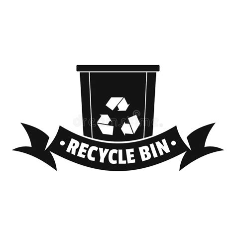 bin recycle logo simple black style stock vector illustration  bucket design