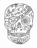 Coloring Skull Sugar Pirate Pages Print Halloween Skulls Adult Dead Printable Kids Simple Mandala Easy Maple Color Sheets Dia Syrup sketch template