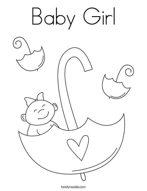 baby girl coloring page twisty noodle