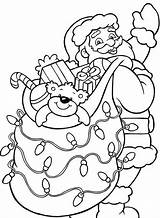 Claus Twinkling Gift Santas Sack Scribblefun Lights Weihnacht Babbo Colorir sketch template