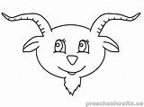Goat Coloring Pages Printable Kindergarten Face Animals Kids sketch template