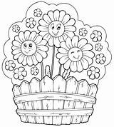 Coloring Pages Summer Flower Garden Flowers Cute Color Preschool Colouring Clipart Sheet Printable Print Kids Fun Beautiful Online Clip Fences sketch template